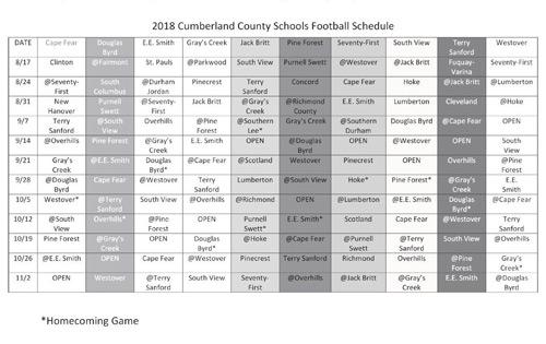 18Football schedule