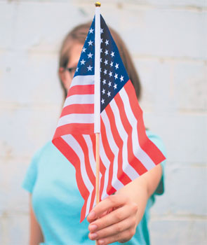 woman with flag