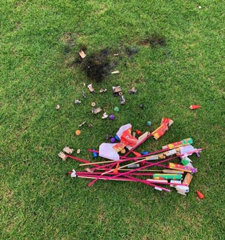 18 fireworks debris