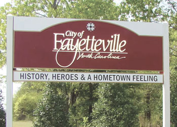 02 City of Fayetteville city limit welcome sign 2014