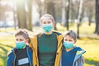 06 mom and kids outside masks